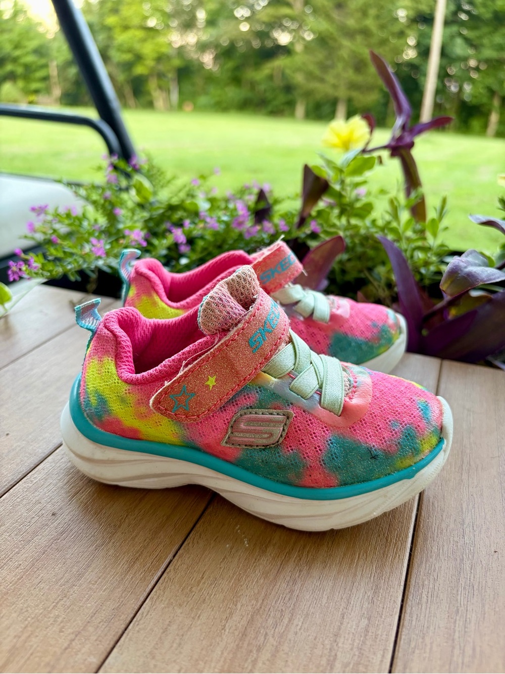 Skechers Kids Multicolor Pink Tie-Dye Hook-and-Loop Sneakers